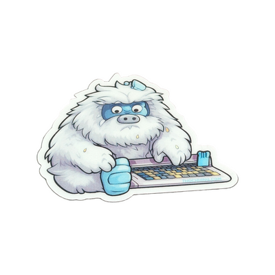 Yeti Abominable Snowman Keyboard Sticker #006