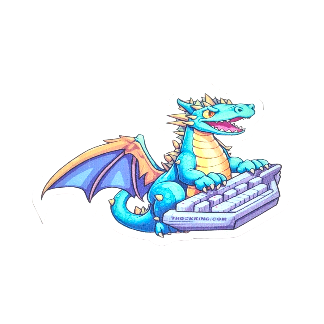 Draco the Typing Dragon Keyboard Sticker #009