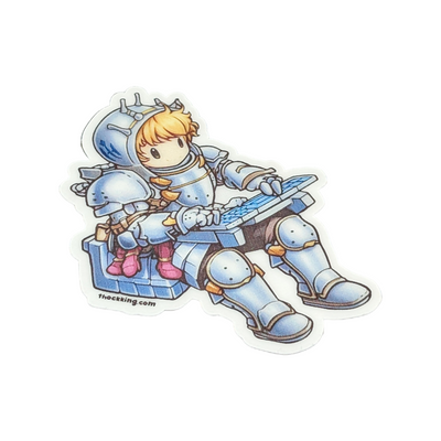 Sir Types A Lot Knight Keyboard Sticker #011