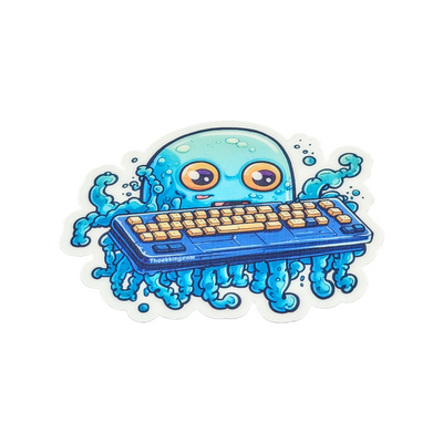 Speed Typing Octopus Keyboard Sticker #014