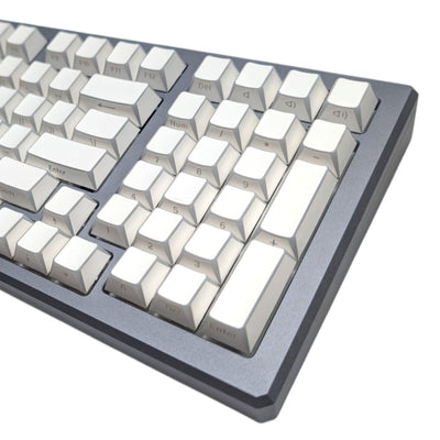 Macro close up shot showing double-shot translucent edge glow border detail on Thock King keycaps.