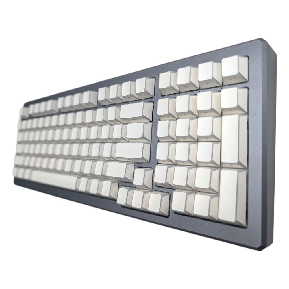 Macro close up shot showing double-shot translucent edge glow border detail on Thock King keycaps.