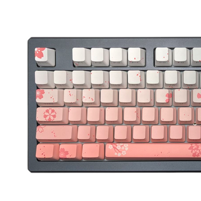 Sakura Pink Sunset PBT OEM Keycap Set for mechanical keyboards