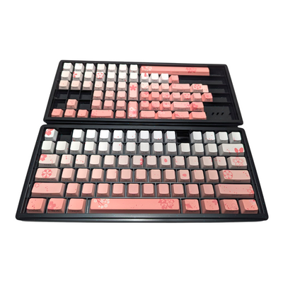 Sakura Pink Sunset PBT OEM Keycap Set for mechanical keyboards