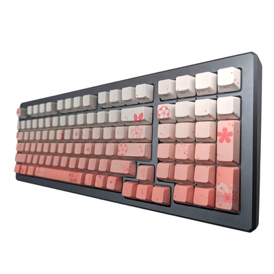 Sakura Pink Sunset PBT OEM Keycap Set for mechanical keyboards