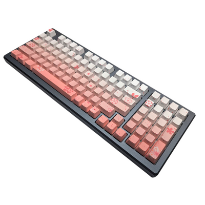 Sakura Pink Sunset PBT OEM Keycap Set for mechanical keyboards