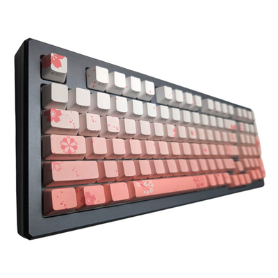 Sakura Pink Sunset PBT OEM Keycap Set for mechanical keyboards