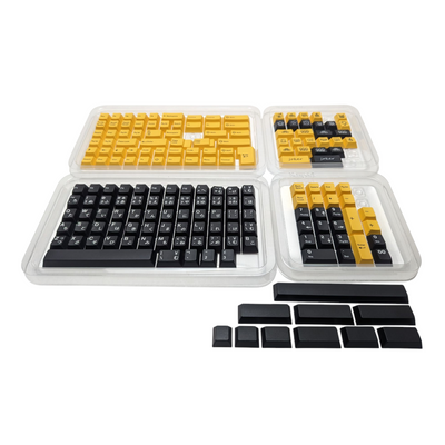Harlequin Yellow on Black (TK-YOB) ABS Cherry MX Keycap Set for mechanical keyboards