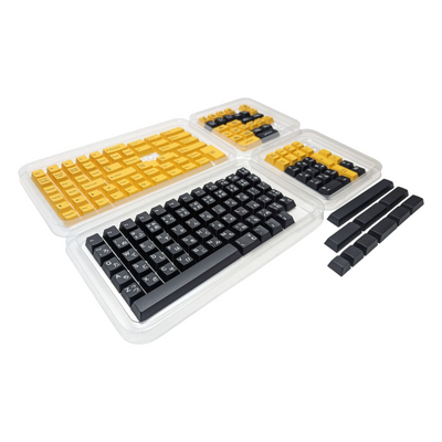 Harlequin Yellow on Black (TK-YOB) ABS Cherry MX Keycap Set for mechanical keyboards