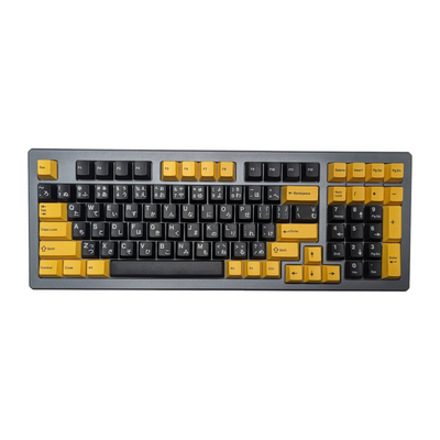 Harlequin Yellow on Black (TK-YOB) ABS Cherry MX Keycap Set for mechanical keyboards