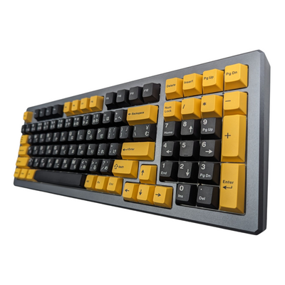 Harlequin Yellow on Black (TK-YOB) ABS Cherry MX Keycap Set for mechanical keyboards