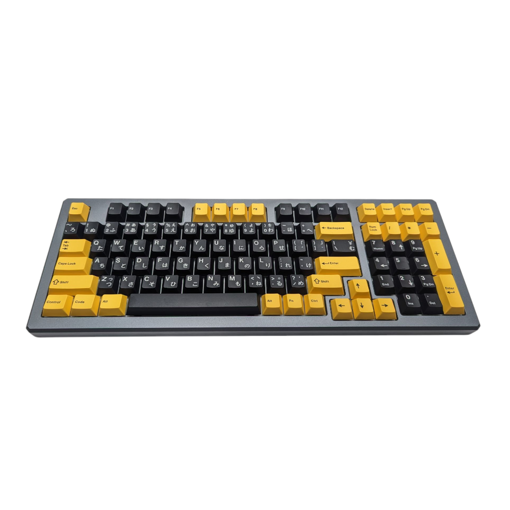 Harlequin Yellow on Black (TK-YOB) ABS Cherry MX Keycap Set for mechanical keyboards