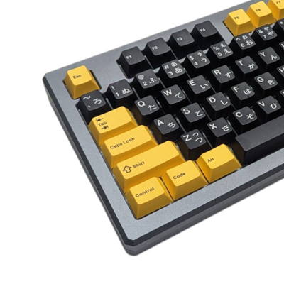 Harlequin Yellow on Black (TK-YOB) ABS Cherry MX Keycap Set for mechanical keyboards