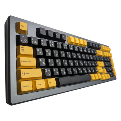 Harlequin Yellow on Black (TK-YOB) ABS Cherry MX Keycap Set for mechanical keyboards