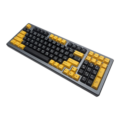 Harlequin Yellow on Black (TK-YOB) ABS Cherry MX Keycap Set for mechanical keyboards