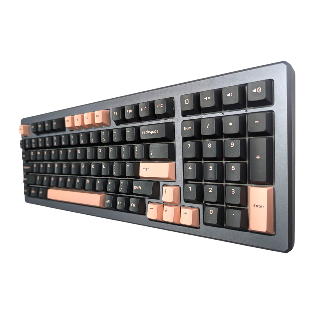Olivia Pink on Black ABS Cherry MX Keycap Set for mechanical keyboards