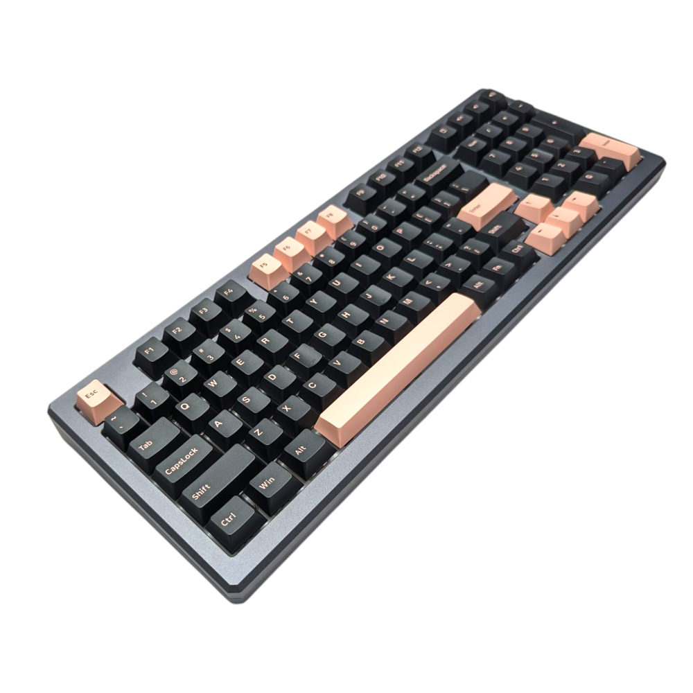 Olivia Pink on Black ABS Cherry MX Keycap Set for mechanical keyboards