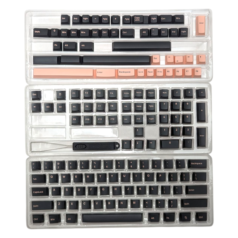 Olivia Pink on Black ABS Cherry MX Keycap Set for mechanical keyboards
