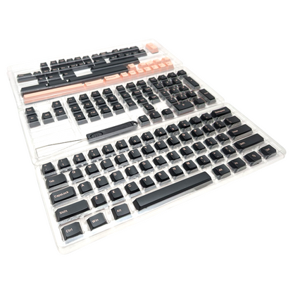 Olivia Pink on Black ABS Cherry MX Keycap Set for mechanical keyboards