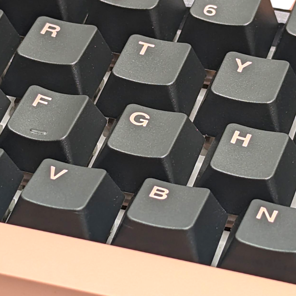 Olivia Pink on Black ABS Cherry MX Keycap Set for mechanical keyboards