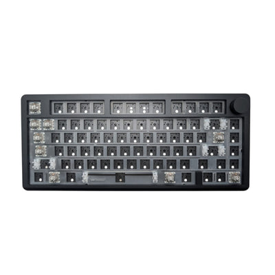 Top down layout view of matte black Leobog Hi8 SE 75 percent barebones keyboard kit.