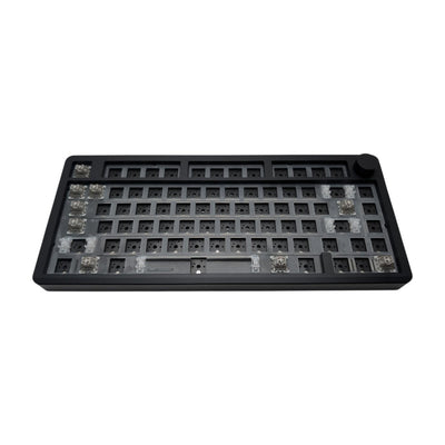Top down layout view of matte black Leobog Hi8 SE 75 percent barebones keyboard kit.