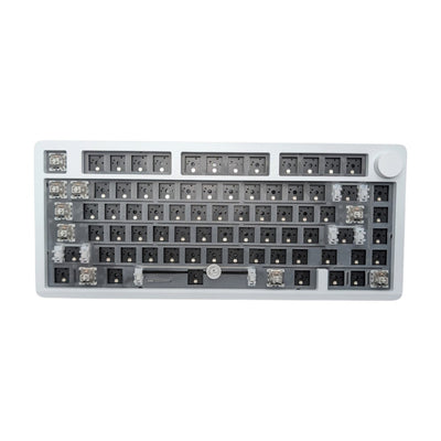 Top down layout view of matte black Leobog Hi8 SE 75 percent barebones keyboard kit.