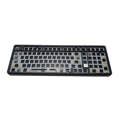 front profile view of the Leobog Hi98C Pro barebones keyboard showing the ergonomic case slope and gasket-mounted profile.