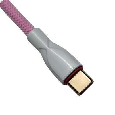 Taste the Rainbow Braided Coiled Cable for custom mechanical keyboards