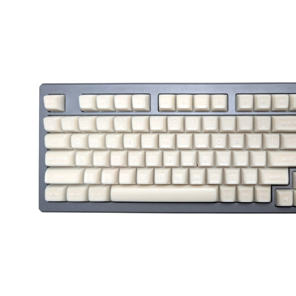 Close profile of a Thock King Milky Marshmallow SA keycap showing the extra-thick wall.
