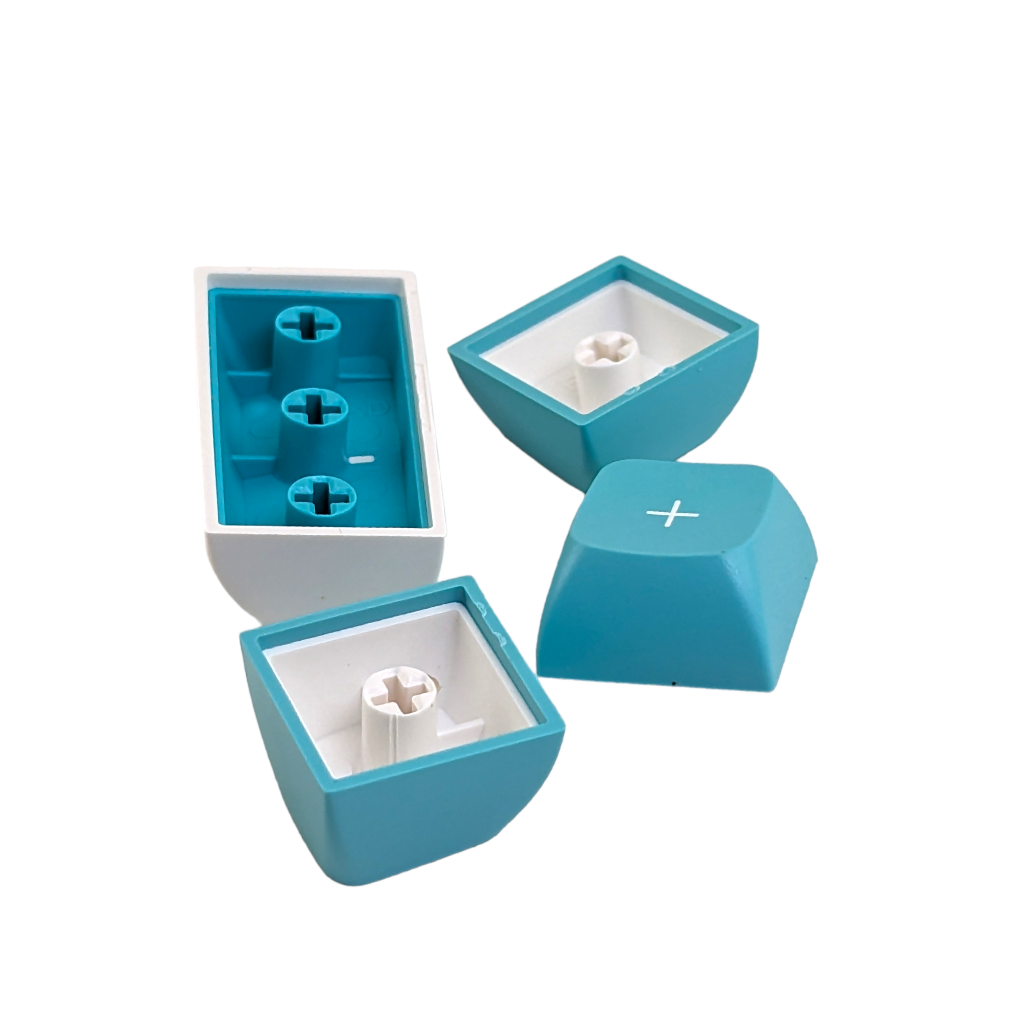 Turquoise and White Tiffany Panda PBT Keycap Set OEM for mechanical keyboard