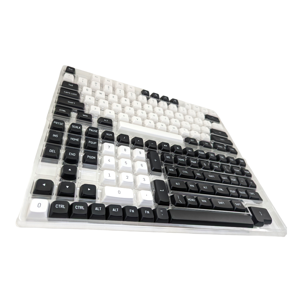 thock king panda black white pbt keycaps keycap set