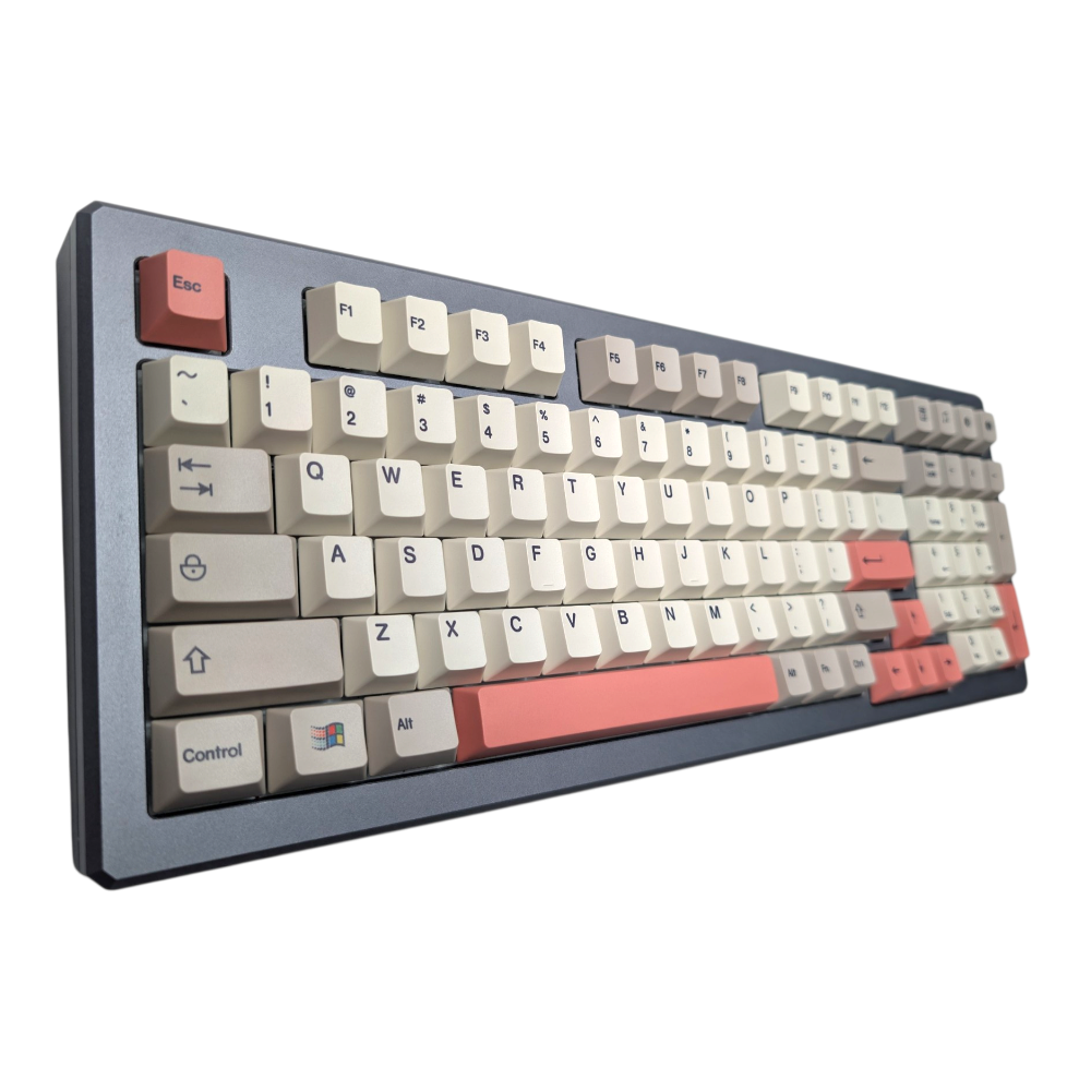 Front view of Thock King Retro Windows 95 PBT keycaps showcasing Cherry profile and classic beige tone.