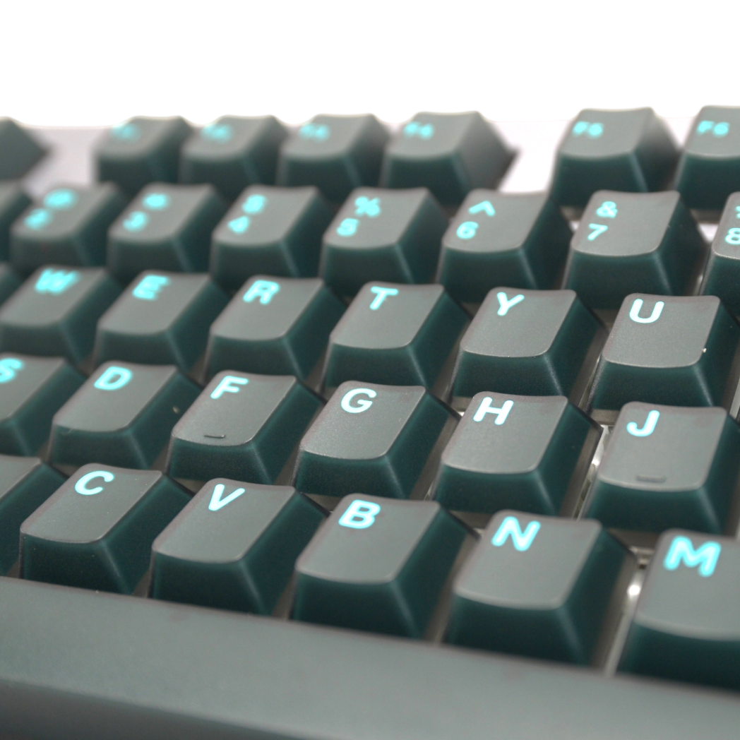 Turquoise on Black (TK-TOB) ABS Cherry MX Keycap Set (121 pcs) â Thock King