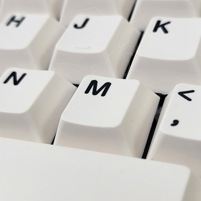 Black on white bow cherry mx profile keycap keycaps set pbt