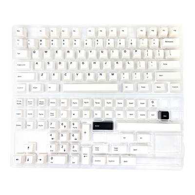 Black on white bow cherry mx profile keycap keycaps set pbt