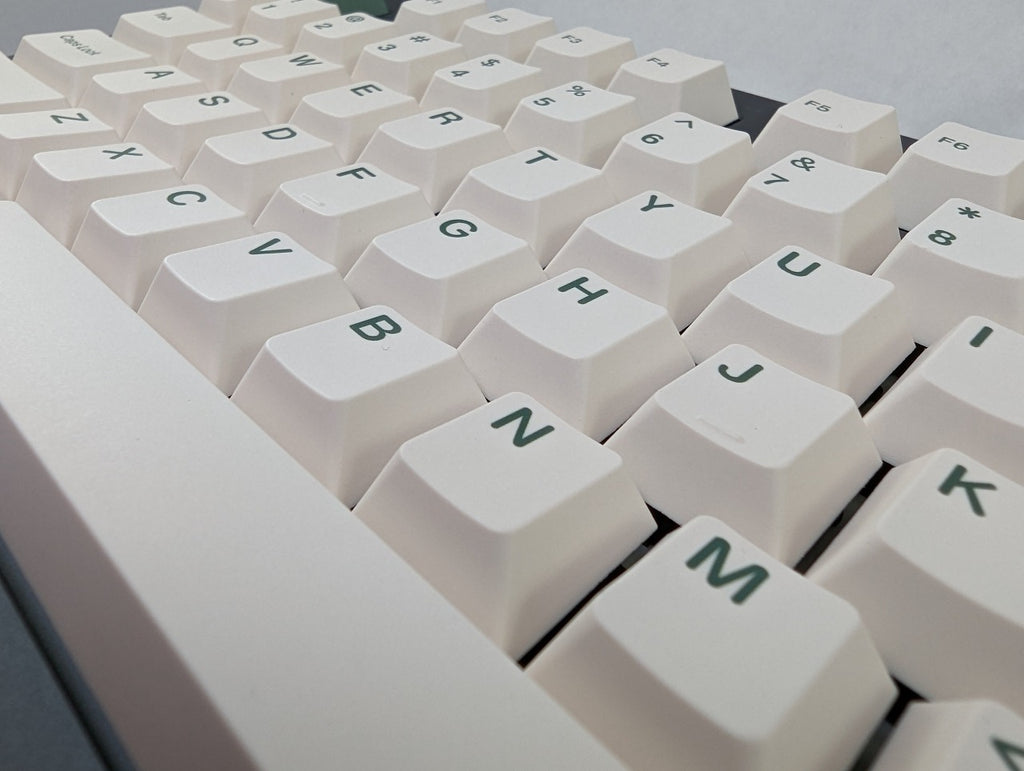 Green on White TK GOW PBT cherry MX Keycap keycaps Set up close