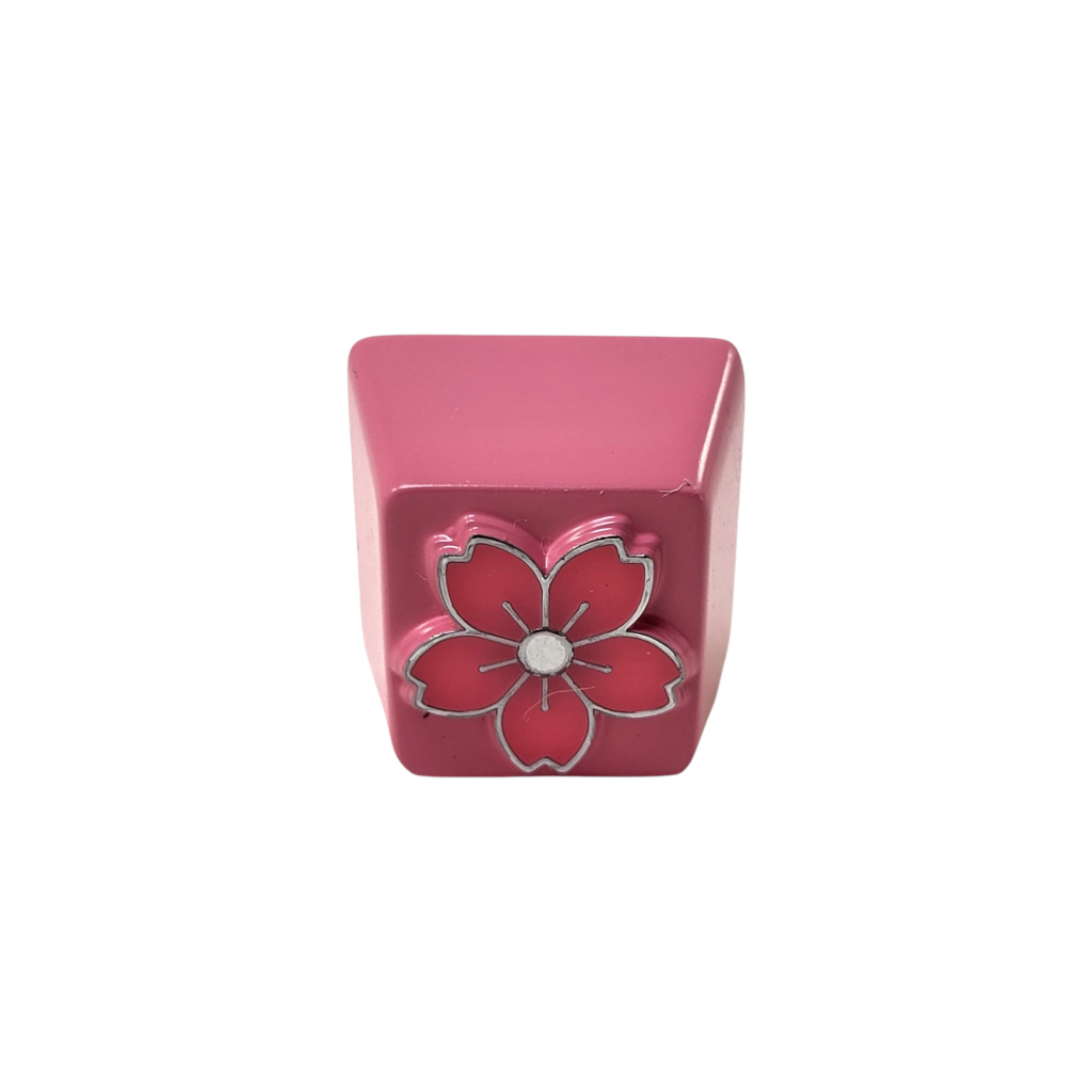 cherry blossom pink cute metal keycap artisan for mechanical keyboard keyboards