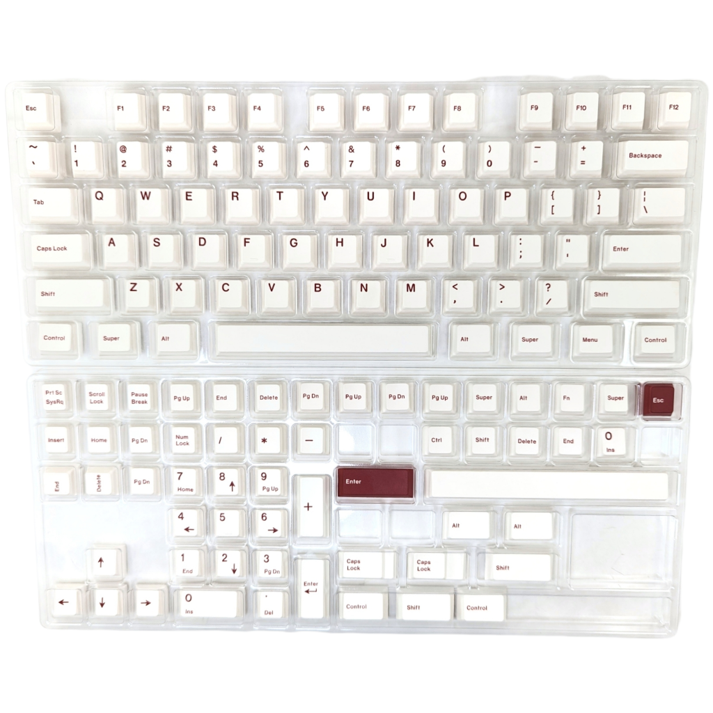 Red on White (TK-ROW) PBT Cherry MX Keycap Set (131 pcs)