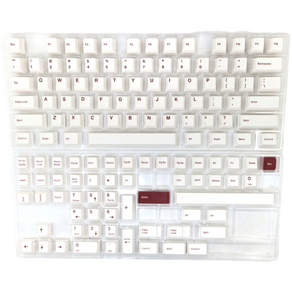 Red on White (TK-ROW) PBT Cherry MX Keycap Set (131 pcs)